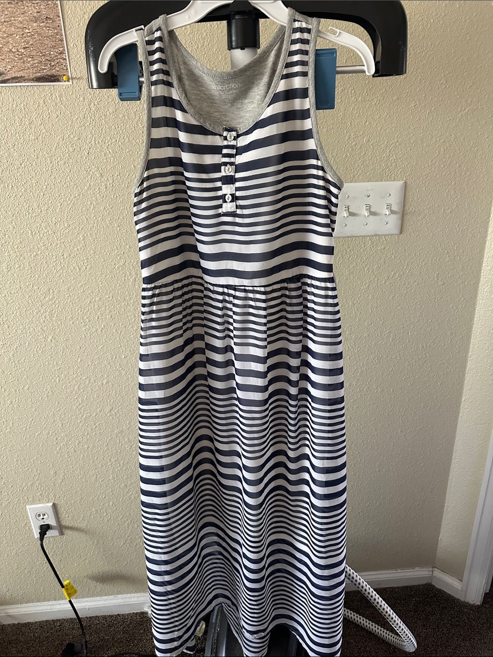 Xhilaration Navy and White Striped Tank Dress